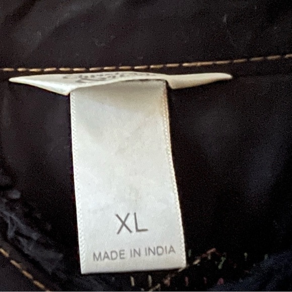 Vintage Black Abstract Print slightly quilted Jacket - Picture 4 of 4